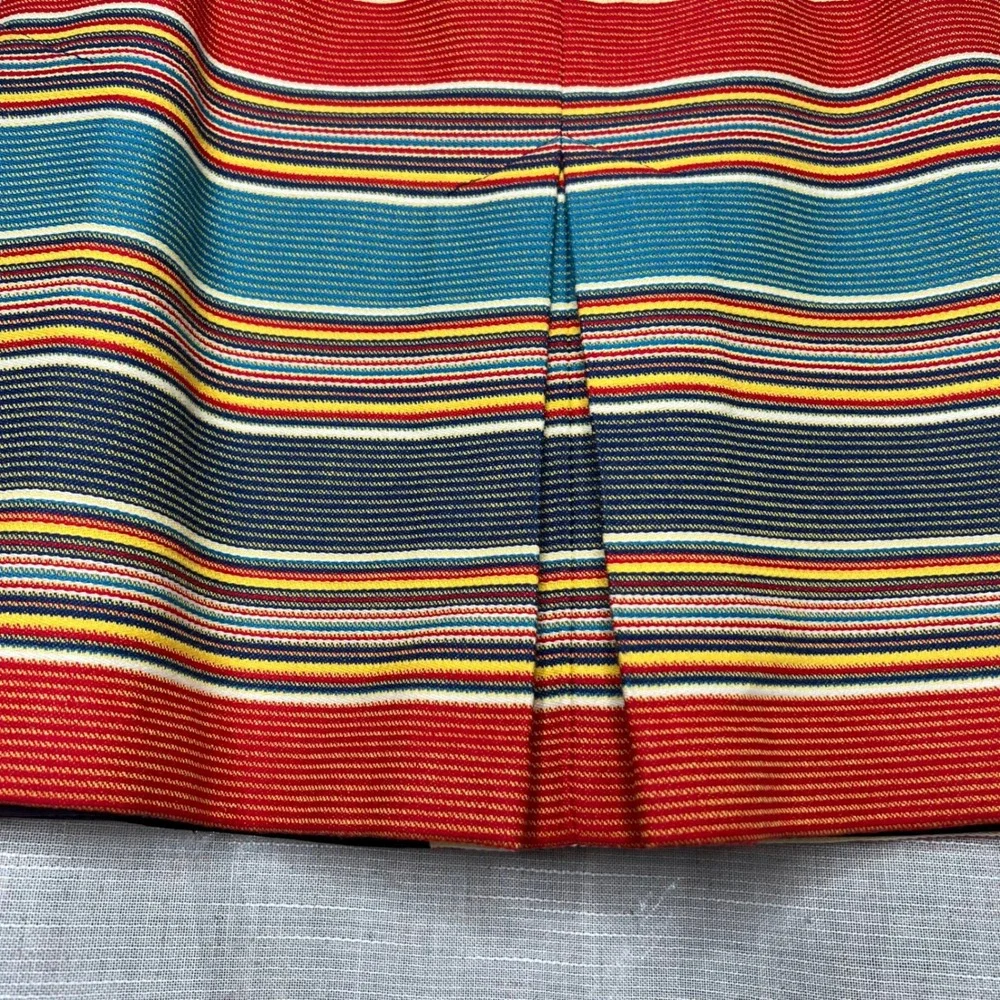 70s Vintage Ellen Tracy Pleated Mini Skirt Striped Red‎ Blue Women's Size 25
